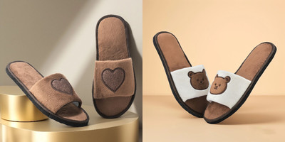 Y key Women Flip Flops(Brown, Brown , 6)