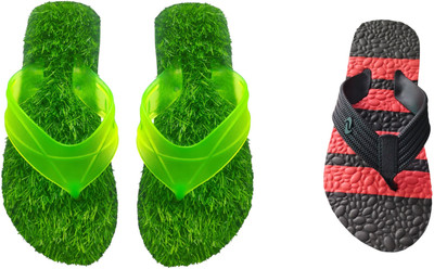 skyflip Men Slides(Red, Green , 6)