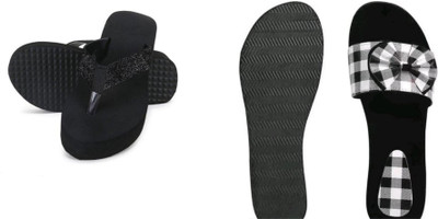 BOOMBEAUTY Women Flip Flops(Multicolor , 6)