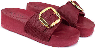 BERSACHE Women Flip Flops(Maroon , 7)