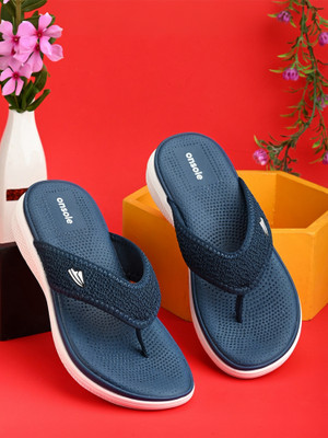 Onsole Women Flip Flops(Navy , 8)