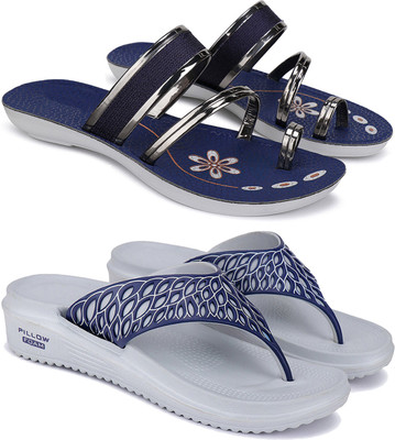 BERSACHE Women Flip Flops(Multicolor , 8)