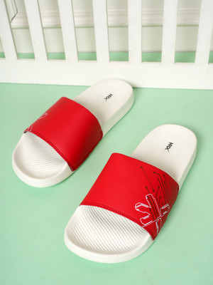 HRX by Hrithik Roshan Men Slides(Off White, Red , 6)