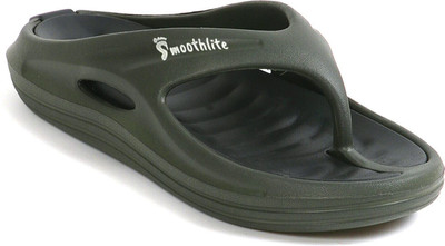 Smoothlite Men Dual Tone slipper comes with Removable Insole, Ultra Comfort & Anti Slip Backing Flip Flops(Olive, Black , 9)