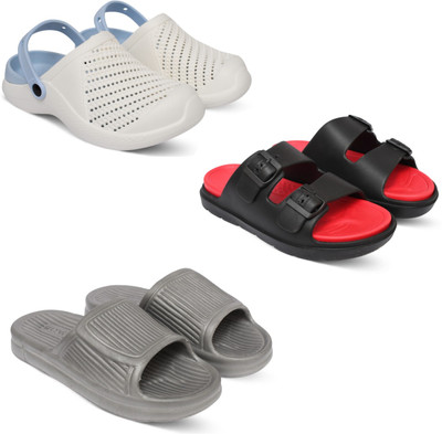 Acorn Men Slides(Blue, Red, Grey , 9)