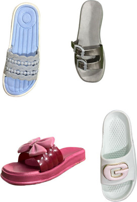 strivox Women Flip Flops(Multicolor , 8)