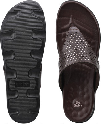 Unisoft Women Flip Flops(Brown , 8)