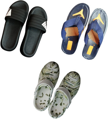 BLIBBERS Men Slippers(Black, Blue, Multicolor , 7)