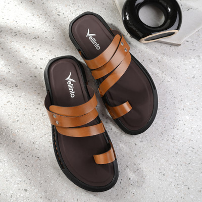 Vellinto Men Slides(Beige , 7)
