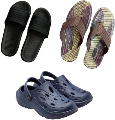 BLIBBERS Men Slippers(Black, Brown, Navy , 9)
