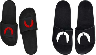 nvisan Men Slides(Red, White, Black , 7)