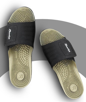 Bata Men Slides(Black, Beige , 8)