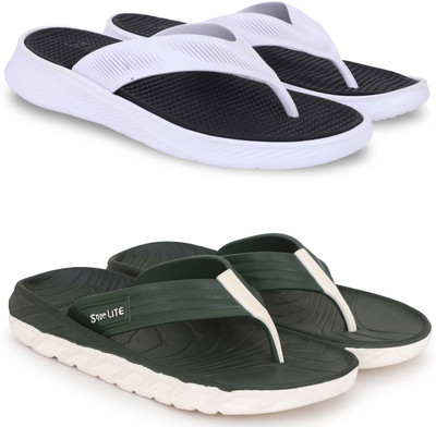 KAPYANSH Men Slippers(Black, Green , 10)