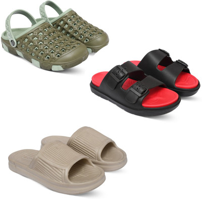 Acorn Men Slides(Olive, Red, Beige , 7)