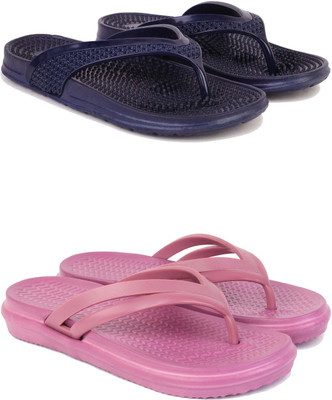 Pennen Women Slippers(Pink, Blue , 7)