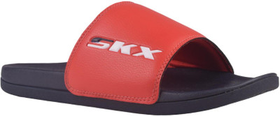 Skechers Men Slides(Red, Black , 9)