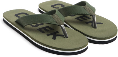 CIBEK Men Flip Flops(Green , 8)