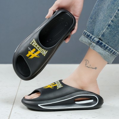 HASTEN Men Slides(Black , 6)