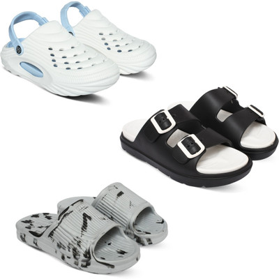 Acorn Men Slides(White, Black, White , 8)