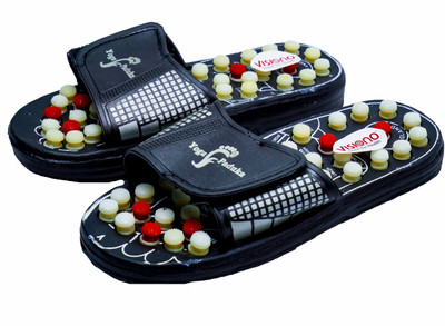 OUOU Men Slides(Black , 5)