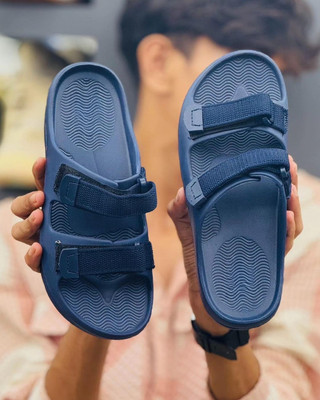 BOKZZON Men Sandals(Navy , 8)