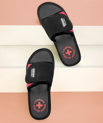 asian Men Slides(Black, Red , 9)