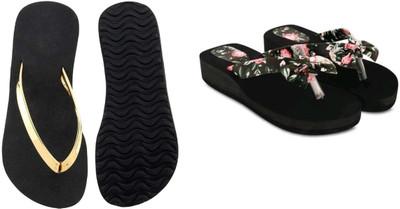 BOOMBEAUTY Women Flip Flops(Multicolor , 5)