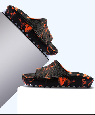 Ambit Men Slides(Black, Orange , 6)