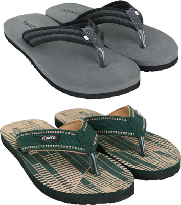 KUNTO Men Flip Flops(Multicolor , 9)