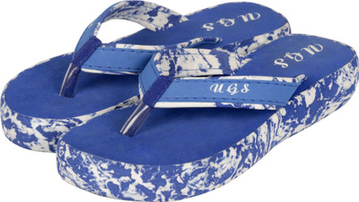 Shadow Women Flip Flops(Blue, White , 4)