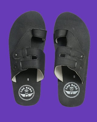 THE BABA Men Flip Flops(Black , 9)