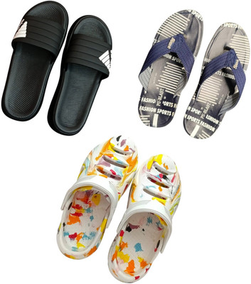 BLIBBERS Men Slippers(Black, Blue, Multicolor , 9)