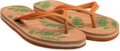 action Women Flip Flops(Orange , 4)