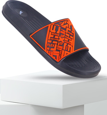 FLITE Men Slides(Black, Orange , 10)