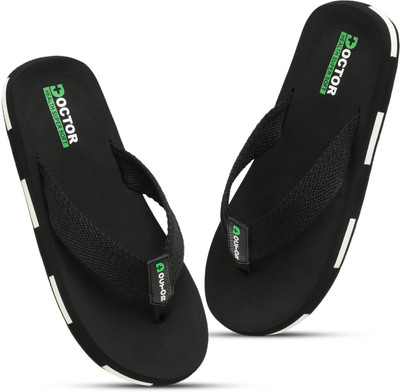 DOCTOR HEALTH Men Extra soft|Soft|Orthopedic|Comfortable|Ultra Soft|Men Slippers Flip Flop Flip Flops(Black , 9)