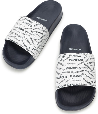 WINFOX Men Flip Flops(White , 6)