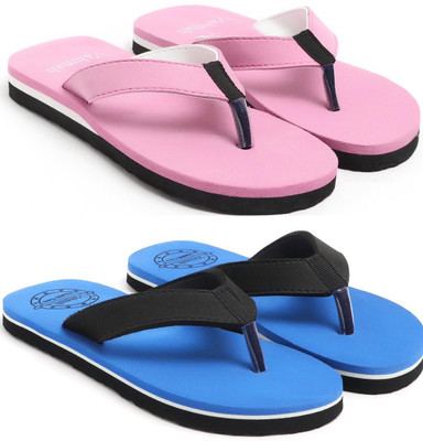 VAHMAH Women Slippers(Pink, Blue , 5)