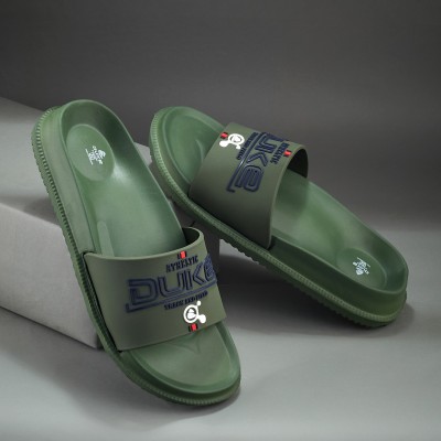 DUKE Men Slides(Olive , 7)