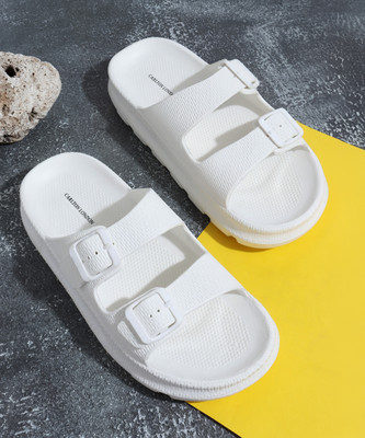CARLTON LONDON Men Slides(Off White , 6)