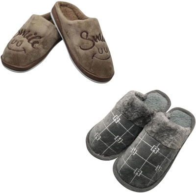 Mahi Enterprises Men Flip Flops(Brown, Grey , 7)