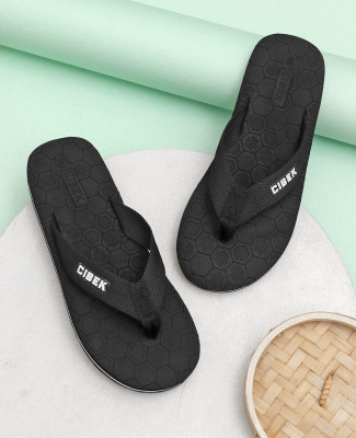 CIBEK Men Flip Flops(Black , 7)
