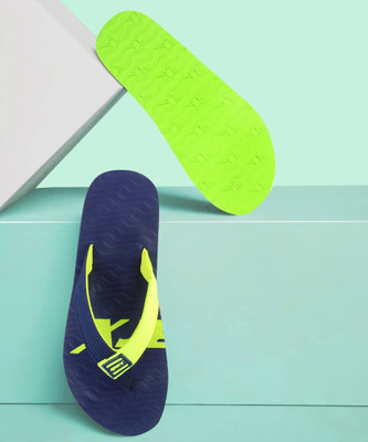 Sparx Men Slippers(Navy, Green , 8)