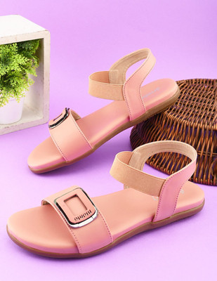 Dressberry Women Flip Flops(Pink , 4)