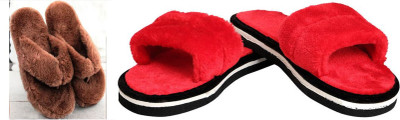 rexizone Women Flip Flops(Red, Brown , 3)