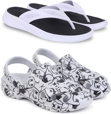 Kapani Fashion Men Slippers(Black, Grey , 8)