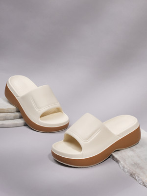 TRUFFLE COLLECTION Women Slides(Beige , 3)