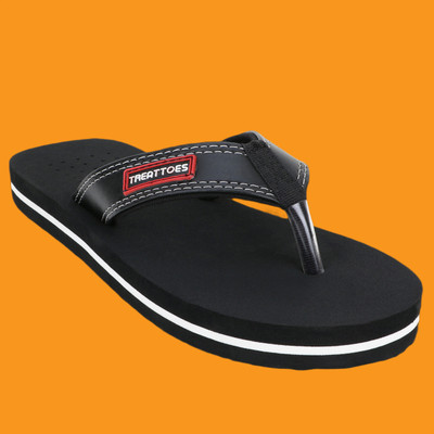TREATTOES Men Men Ortho Care Diabetic Orthopaedic Comfort Dr Slippers Flipflops for Boy Flip Flops(Black , 8)