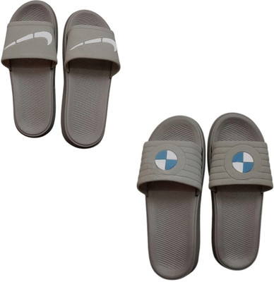 BLIBBERS Men Slides(Grey, Grey , 7)