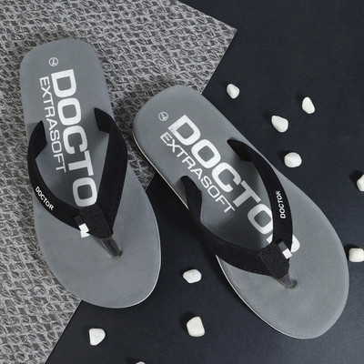 DOCTOR EXTRA SOFT Men Flip Flops(Grey , 13)