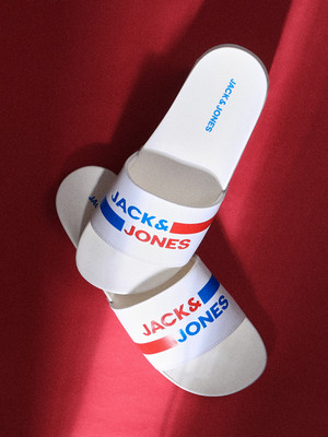 JACK & JONES Men Slides(White , 10)